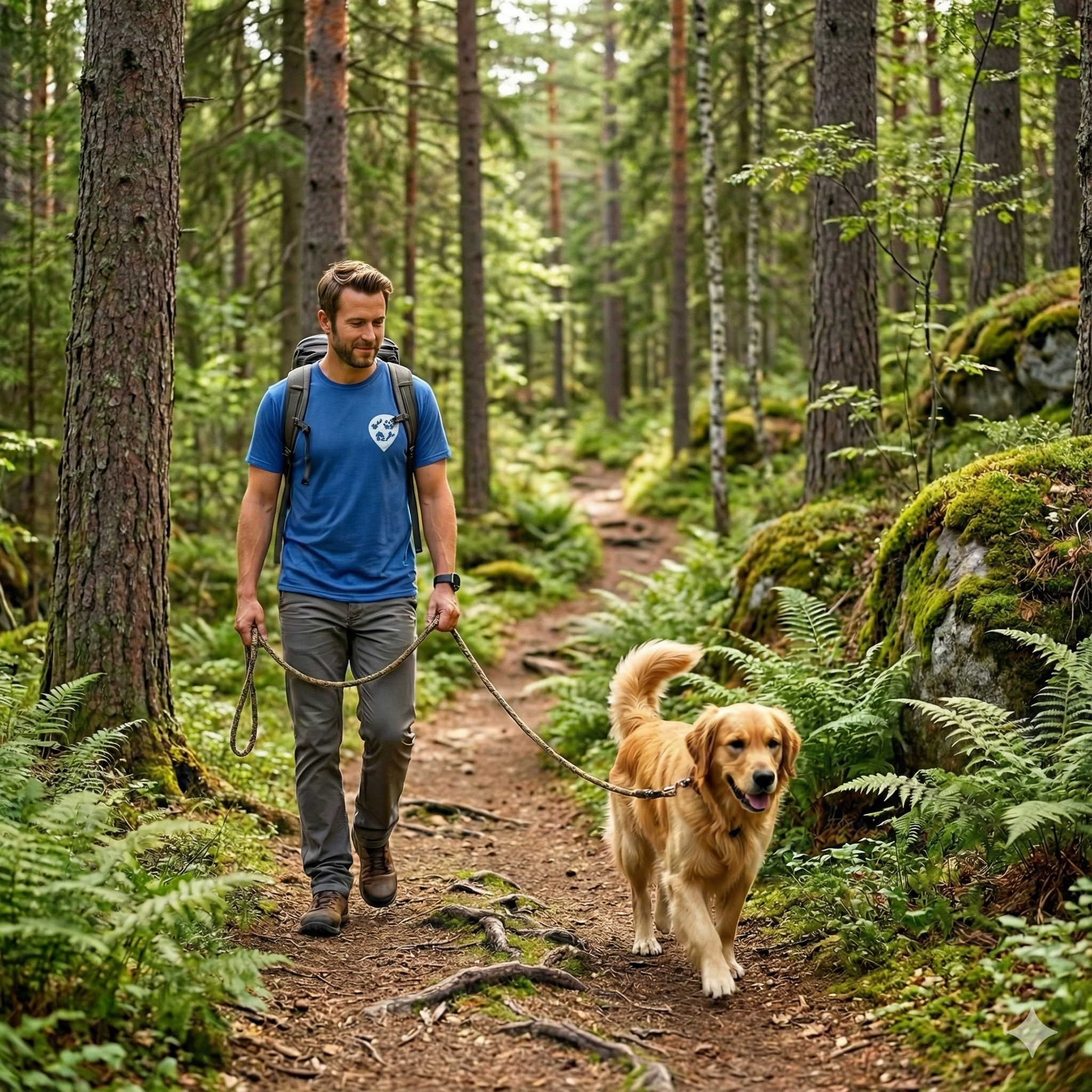 Pet care professional with a dog in Saanich